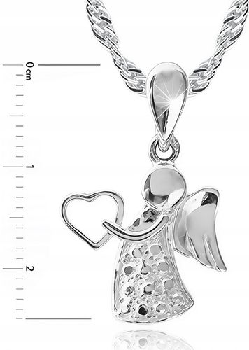 SREBRNY ŁAŃCUSZEK KOMUNIJNY I MEDALIK ANIOŁEK NA PREZENT DLA DZIEWCZYNKI na Arena.pl