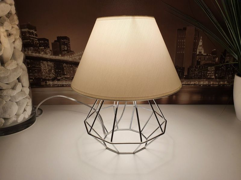 Lampka nocna 1xE27 PATI SILVER/WHITE II zdjęcie 3