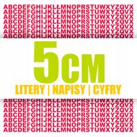SAMOPRZYLEPNE litery cyfry napisy NAKLEJKI 5 cm