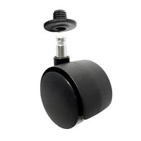 Kółko meblowe obrotowe fi40, trzpień fi8 + mufa