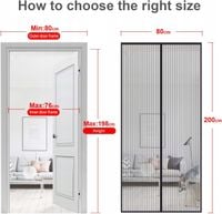 MOSKITIERA NA DRZWI BALKONOWE MAGNETYCZNA PREMIUM SOLIDNA KURTYNA 80x200