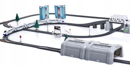 Kolejka elektryczna OGROMNY TOR MOST TUNEL 914cm Pociąg na baterie XXL na Arena.pl