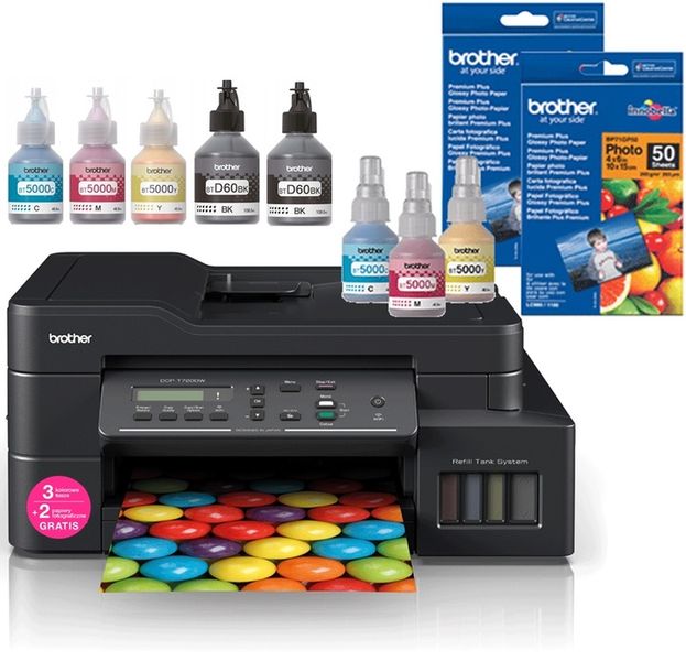 BROTHER DCP-T720DW kolor 3w1 duplex ADF Wi-Fi GWPL + 3 TUSZE + ZESTAW FOTO zdjęcie 1