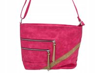 Paola Bags - torebka worek kieszonki na zamek fuksja beżowy 5578-124