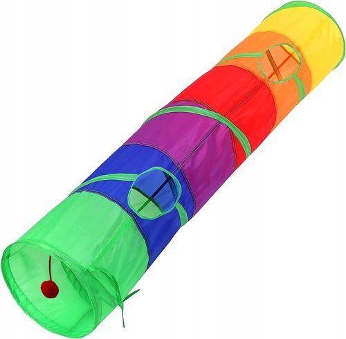 DŁUGI TUNEL DLA KOTA KOTÓW ZABAWKA Z PIŁECZKĄ KRYJÓWKA DOMEK SKŁADANY 120cm na Arena.pl