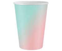 Kubeczki papierowe ombre różowo-niebieskie, 6 szt.