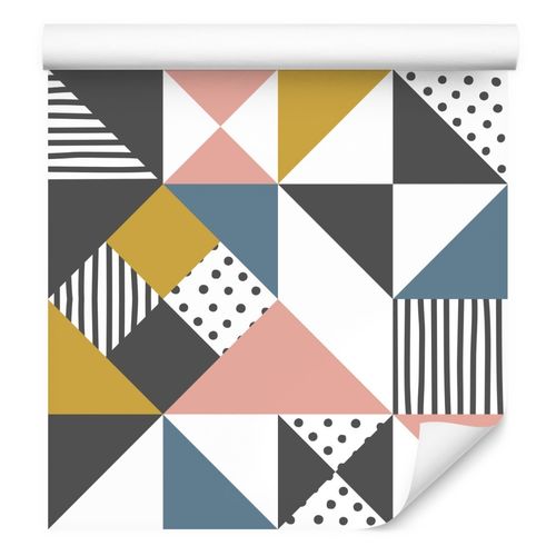 Tapeta Ścienna Do Salonu Wzór Geometryczny Kolorowe Trójkąty Abstrakcja na Arena.pl