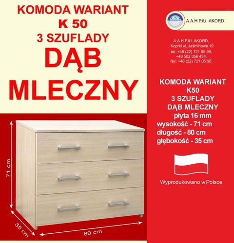 Komoda K50 DĄB MLECZNY na Arena.pl