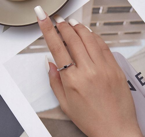 Pierścionek Srebrny 925 Z Serce Wzór Pierścionki Srebrne Regulowany Srebro na Arena.pl