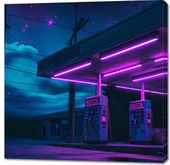 Obraz 100x100cm Moc Neonowej Nocy