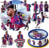 ZESTAW OPŁATEK NA TORT 30CM +17 POSTACI - LAMINE YAMAL + IMIĘ 24CM 26CM