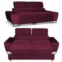 sofa kanapa bosso salon family meble bordowy welur reg zagłówek