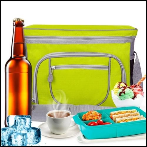 ZIELONA TORBA TERMICZNA IZOTERMICZNA 30L Z PASKIEM I KIESZONKAMI NA ŻYWNOŚĆ na Arena.pl