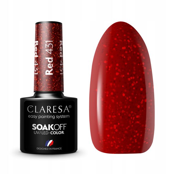 CLARESA Lakier Hybrydowy RED 431 - 5g zdjęcie 1