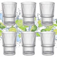 2 x ZESTAW 6 SZT SZKLANEK 420ML DO WODY NAPOJÓW SOKU SZKLANKI WYSOKIE RYFLO