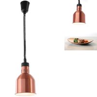 lampa do podgrzewania potraw - wisząca cylindryczna stożkowa miedziana 250w