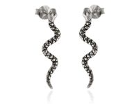 OKSYDOWANE SREBRNE KOLCZYKI WKRĘTKI WĘŻE ŻMIJE