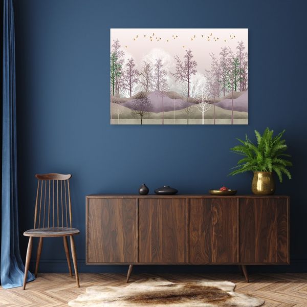 Emaga Obraz na płótnie, Ptaki nad lasem styl boho - 120x80 zdjęcie 2