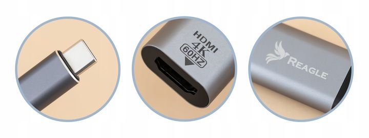 Adapter przejściówka USB-C HDMI 4K 60Hz Mac USB C zdjęcie 6