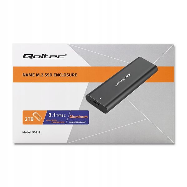 Qoltec Solidna Obudowa kieszeń do dysków M.2 SSD NVME PCI-E USB typ C lekka zdjęcie 10