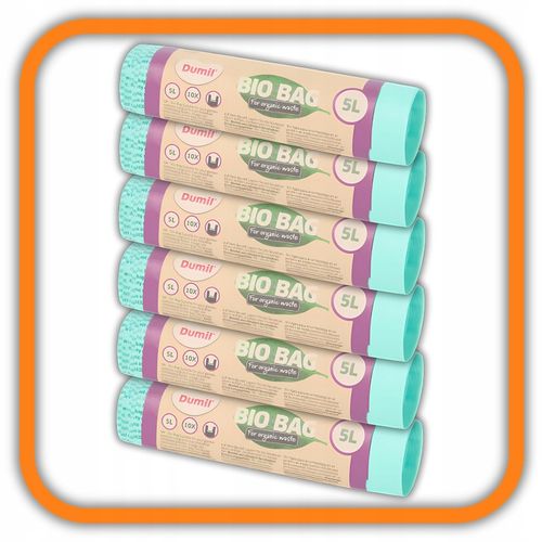 WORKI NA ŚMIECI BIODEGRADOWALNE 60SZT 5L BIO WORKI NA ODPADY KOMPOSTOWALNE na Arena.pl