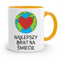 Kubek Żółty Prezent Dla Brata Najlepszy Brat Z Nadrukiem Ze Zdjęciem