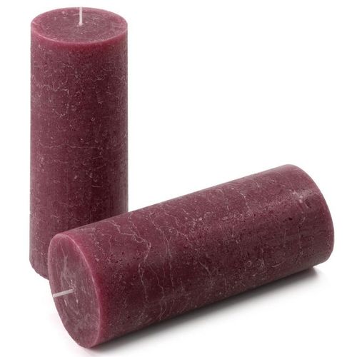 Zestaw świec rustykalnych, 20 cm, Ø 7,5 cm, bordowy, 4 szt. na Arena.pl