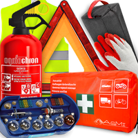 GAŚNICA 1KG TRÓJKĄT APTECZKA KAMIZELKA ZESTAW ŻARÓWEK ZAPASOWYCH TORBA