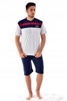 Wygodna męska piżama na lato z krótkim rękawem L