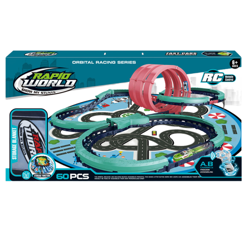 MEGA XXL TOR WYŚCIGOWY ELEKTRYCZNY PARK  ZESTAW KOLEJKA AUTKA KLOCKI + MATA na Arena.pl