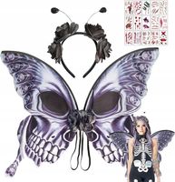 KOSTIUM STRÓJ NA HALLOWEEN PRZERAŻAJĄCY MOTYL OPASKA TATUAŻE BLIZNY