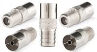 Wtyki RF żeńskie proste 6.8mm Zestaw 5 sztuk Conotech gn. F na gn. TV