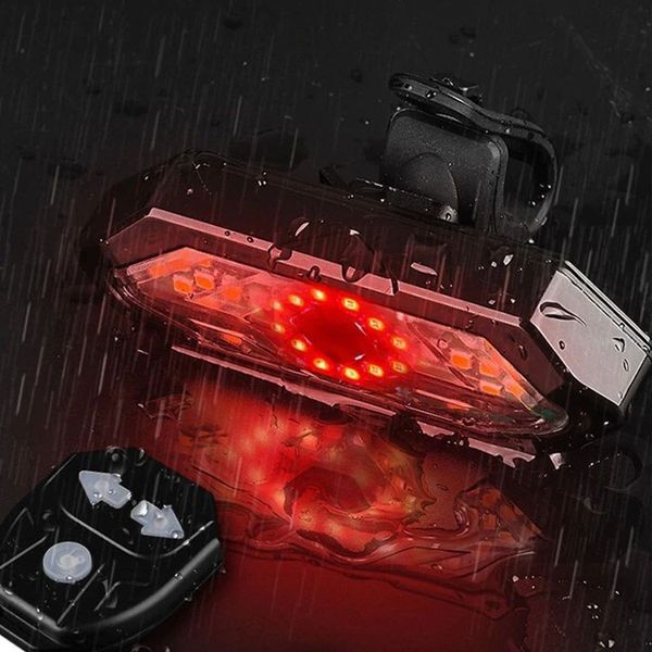 Lampka rowerowa kierunki + światło czerwone, USB z pilotem zdjęcie 8