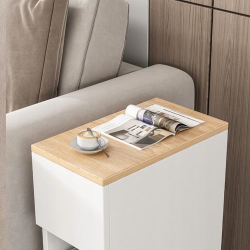 SZAFKA NOCNA WĄSKA Z SZUFLADĄ STOLIK Z PÓŁKĄ NOWOCZESNY LOFT SYPIALNI na Arena.pl