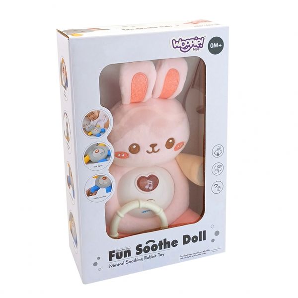WOOPIE BABY Interaktywny Pluszak Przytulanka dla Niemowląt Światło Dźwięk Króliczek Usypiacz Różowy zdjęcie 6