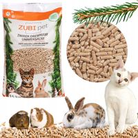 ZUBIPET Żwirek drewniany pellet jasny dla kota świnki królika 15kg natural