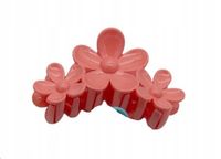 Piękna spinka klamra akrylowa trzy kwiatki czerwony malinowy 11cm