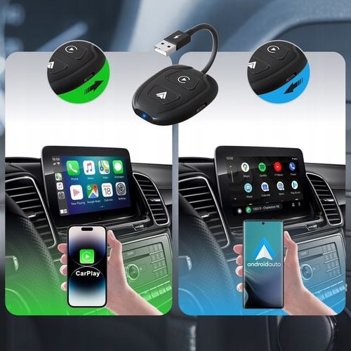 2 W 1 BEZPRZEWODOWY ANDROID AUTO i CARPLAY iPHONE ADAPTER WIFI BT XSTORM na Arena.pl