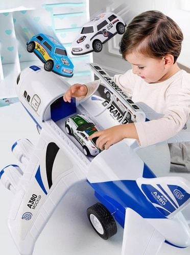 SAMOLOT Z 18 SAMOCHODAMI dla dzieci zabawki o tematyce policyjnej na Arena.pl