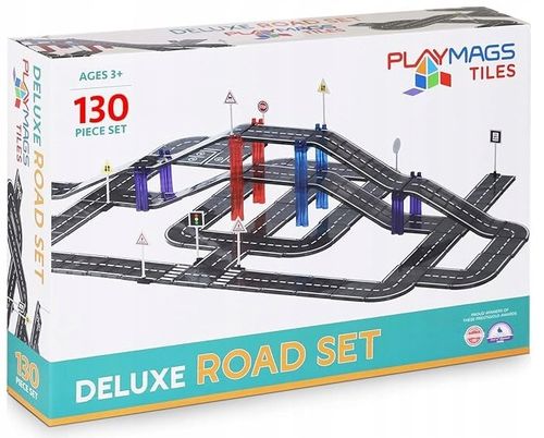 PLAYMAGS KLOCKI MAGNETYCZNE TOR SAMOCHODOWY DROGA 130 ELEMENTÓW na Arena.pl