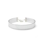 naszyjnik metaliczny - srebrny - n468s