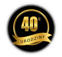 naklejki 40 - te urodziny średnica 55 mm  - 12szt