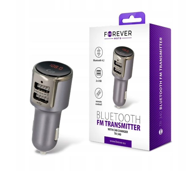 Forever transmiter FM Bluetooth TR-340 srebrny zdjęcie 4