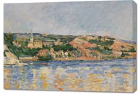 Obraz 100x70cm Village at the Water's Edge, Paul Cezanne Vintage
