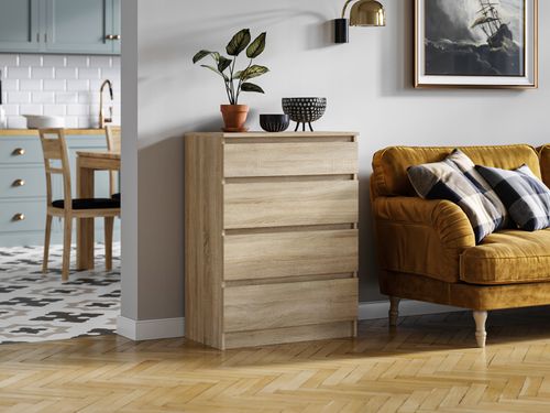 Komoda Szafka Do Sypialni 70 x 40 x 97 CM Pari 4 Dąb Sonoma na Arena.pl