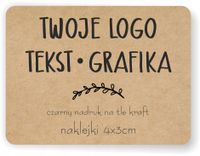 Naklejki ETYKIETY REKLAMOWE eko kraft dowolny nadruk LOGO 4x3 cm 1500 sztuk