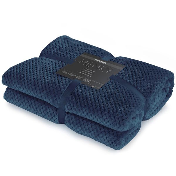 Koc DecoKing HENRY NAVY 220x240 zdjęcie 1