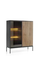 Witryna niska Novel czarna/dąb wotan