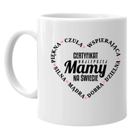 Certyfikat najlepszej mamy na świecie KUBEK prezent dla mamy Dzień Matki