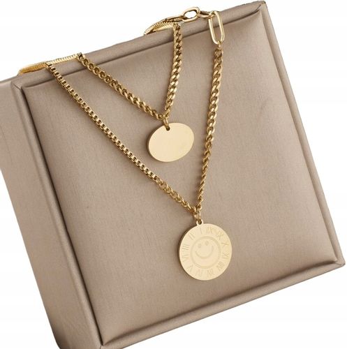 Pozłacany Naszyjnik Stal Chirurgiczna Złoty 18K na Arena.pl